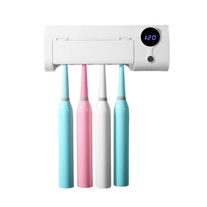 Antibacteria 2 in 1 UV Light Ultraviolet Toothbrush Automatic Toothpaste Dispenser Sterilizer Toothbrush Holder Cleaner Wall-m