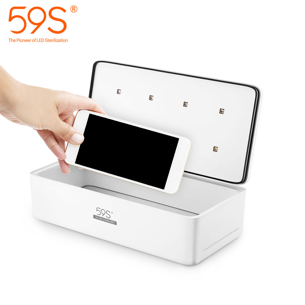 UV Light Sanitizer Sterilizer Box for Face Masks Smartphone Beauty Tools Kills 99.9% of Germs AntiBacteria with 8 LEDs 59S S2